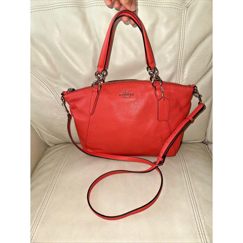 Coach Kelsey Satchel Crossbody F36675 Leather Bright Orange